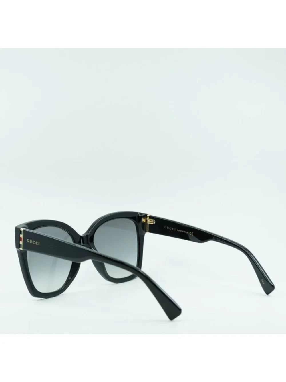 Gucci GG0459S 001 Sunglasses Black Butterfly Frame, Grey Lenses
